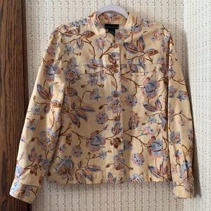 Size L Vintage Linen/Cotton Jacket with Wooden Buttons